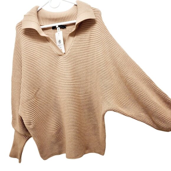 Merokeety Women Long Sleeve V-Neck  Neck Loose Oversized  Tunic Top brown Size L - Picture 9 of 13